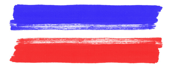 Poster - A Raw Hand Drawn Red and Blue Highlighter Brush Strokes Adding Emphasis and Visual Energy for Creative Expression Isolated on a Transparent or White Background