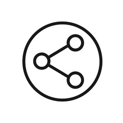 Fototapete - Outline share button icon for social media posts on white background