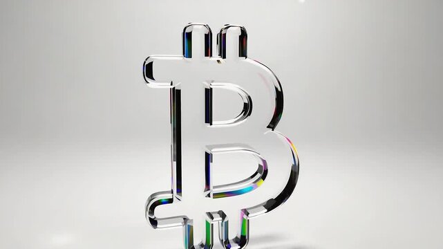 Shiny, colorful B is displayed on a white background