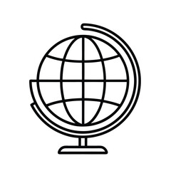 Poster - Simple outline of the earth s globe with a clean white background
