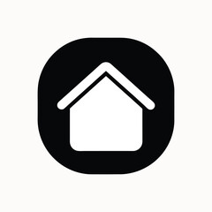 Fototapete - Simple  silhouette  home button icon on a clean white background