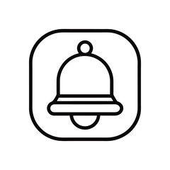 Fototapete - Simple outline notification button icon with a clean white background