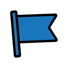 Poster - Blue Flag Icon Simple Flat Design isolated on a transparent background symbol