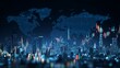 © Zabi - A futuristic cityscape skyline is illuminated at night, representing global finance and digital technology