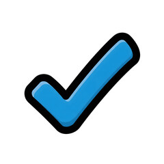 Poster - Bright Blue Check Mark Icon Graphic isolated on a transparent background tick correct