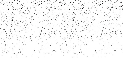 Wall Mural - Small water drops texture vector. Rainy window overlay texture. Rain on glass background. Abstract halftone textured effect. Vector Illustration. EPS10.