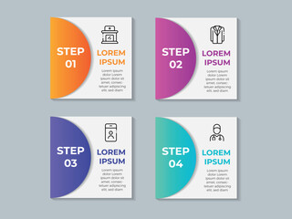 Aufkleber - creative concept for infographic with 4 steps, options, parts or processes. business data visualizat