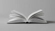 © 963 - Realistic Mockup of an Open Book Viewed from the Side on a Clean Background