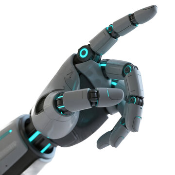 3D Rendered Robotic Hand with Green Accents for Tech - Related Graphics