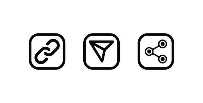 Share Icon , Line Art Style, Share and Send Button Icon, Vector illustration EPS 10.