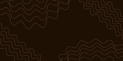 Poster - Abstract brown background with wave stripe line.