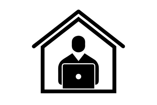 3D rendering of a family home icon, a real estate symbol for property and construction business