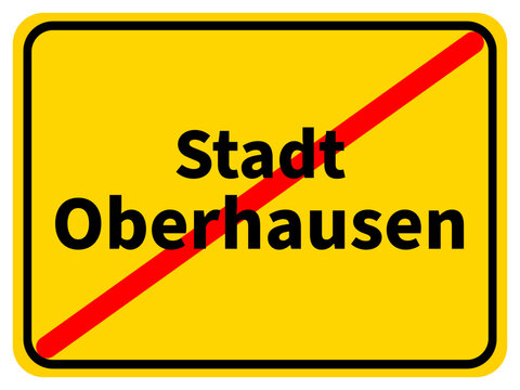 Illustration of a city exit sign for the city of Oberhausen