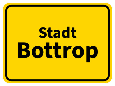 Illustration of a city entrance sign for the city of Bottrop