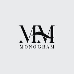 Aufkleber - unique Lettering Letter MM with Swoosh