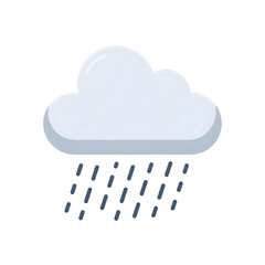 Poster - Light Blue Cloud with Dark Gray Rain Drops Icon isolated on a transparent background