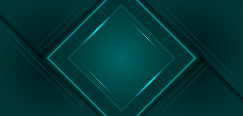 Fototapete - Abstract gradient geometric background design|Modern square shape with seamless pattern suitable for banner, poster, seminar, business, campaign|Futuristic teal glowing vector background 