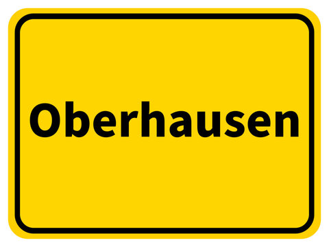 Illustration of a city entrance sign for the city of Oberhausen