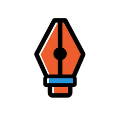Poster - Orange Pen Tool Icon Design Element isolated on a transparent background blue black