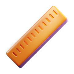 Aufkleber - Orange and purple ruler with cutouts isolated on transparent background
