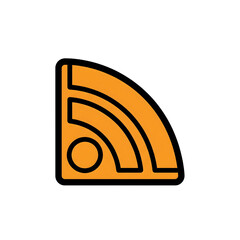 Poster - Orange R S Feed Icon Black Outline Symbol isolated on a transparent background image