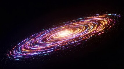 Wall Mural - Swirling Galaxy: Colorful Light Streams in Cosmic Dance Abstract Space Art.