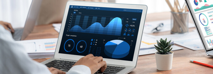 Poster - Business data dashboard provide brisk business intelligence analytic for marketing strategy planning