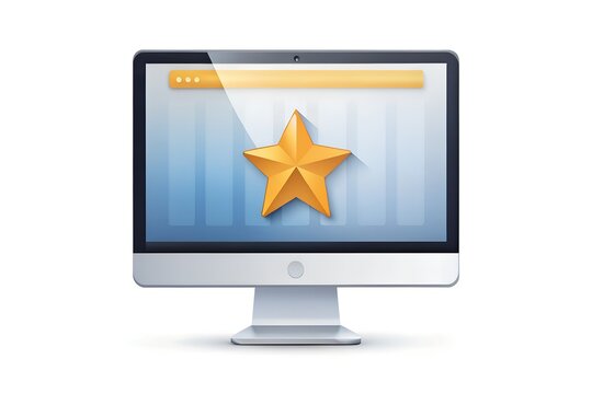 Golden star achievement award displayed on a modern computer screen