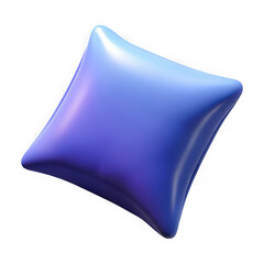Aufkleber - Smooth blue diamond shape with gradient and reflections isolated on transparent background