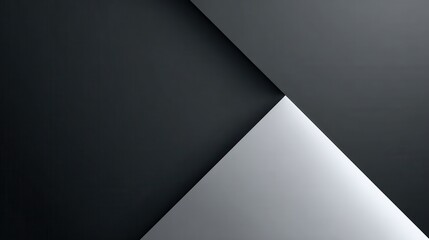 Fototapete - Graphic black and white geometric composition featuring sharp angular forms, conveying minimalist design aesthetic with high contrast visual impact