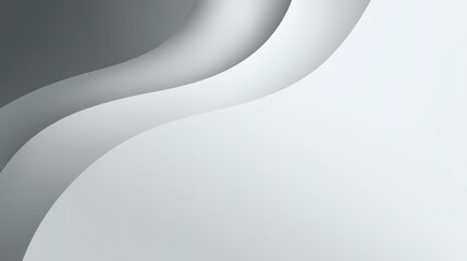 Fototapete - Smooth gray and white waves blending dynamically, forming flowing abstract background with elegant minimalist aesthetic, suitable for contemporary graphic design projects