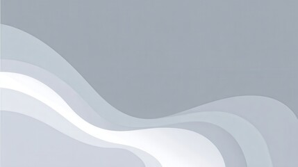 Fototapete - Overlapping gray and white curves depicting fluid motion, representing minimalist design with graceful, sweeping lines and contemporary aesthetic