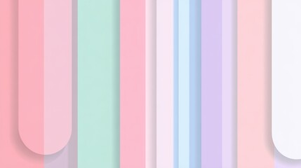 Poster - Pastel vertical stripes blending softly, generating gentle gradient with soothing feminine hues, representing calm elegance and delicate visual harmony