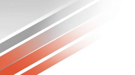 Fototapete - Diagonal orange and gray stripes intersecting dynamically, generating geometric abstract pattern with strong visual rhythm and spatial perception on minimalist white backdrop