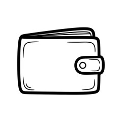 Poster - Simple Line Drawing of a Closed Wallet Icon isolated on a transparent background