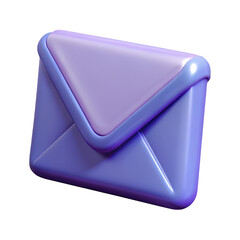 Poster - A 3d rendered purple envelope with a light purple flap and a blue trim isolated on transparent background