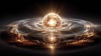 Wall Mural -  Image of an object floating on water under bright sunlight