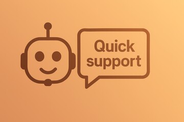 Poster - An illustration of a friendly robot offers quick customer support. The digital creation conveys a sense of efficiency, technology and service. customer support service