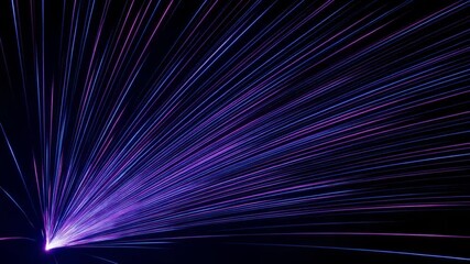 Poster - A burst of blue and purple laser lights creates an abstract and futuristic effect