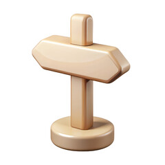 Poster - Stylized directional signpost with a single arrow pointing left isolated on transparent background