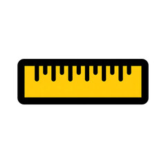 Poster - Yellow Ruler Icon Black Outline Measurement Tool isolated on a transparent background