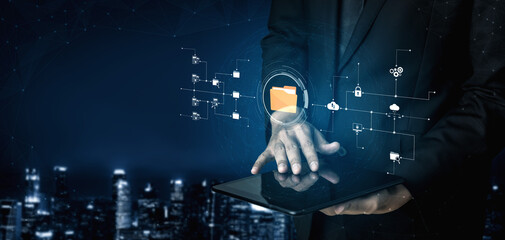 Poster - Digital folder systems enhance file organization, secure cloud access, and structured document workflows for improved productivity. Vouch