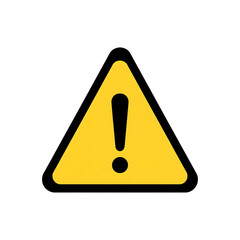 Poster - Yellow Triangle Warning Sign Black Exclamation Icon isolated on a transparent background