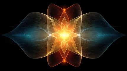 Wall Mural -    a multicolored flower against a dark backdrop