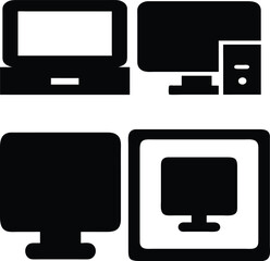 Poster - Computer screen and monitor vector icon pack in flat design for apps, dashboards, and web design.
