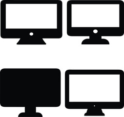 Fototapete - Modern flat icons of monitors and displays, perfect for UI/UX, tech websites, and digital products TV, LCD, LED