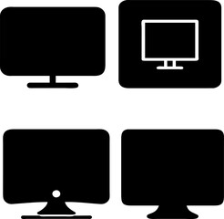 Poster - Flat icon collection of desktop screens and displays for software, websites, and tech illustrations.