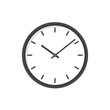 © Disma - Simple, flat design illustration of a wall clock, showing the time.