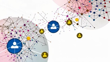 Poster - A dynamic display showcases the intricate relationships within a digital network, emphasizing data flow and user interaction patterns