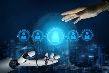 Poster - AI expands business networking using smart platforms and virtual assistants to foster digital collaboration and professional engagement opportunities. Vouch